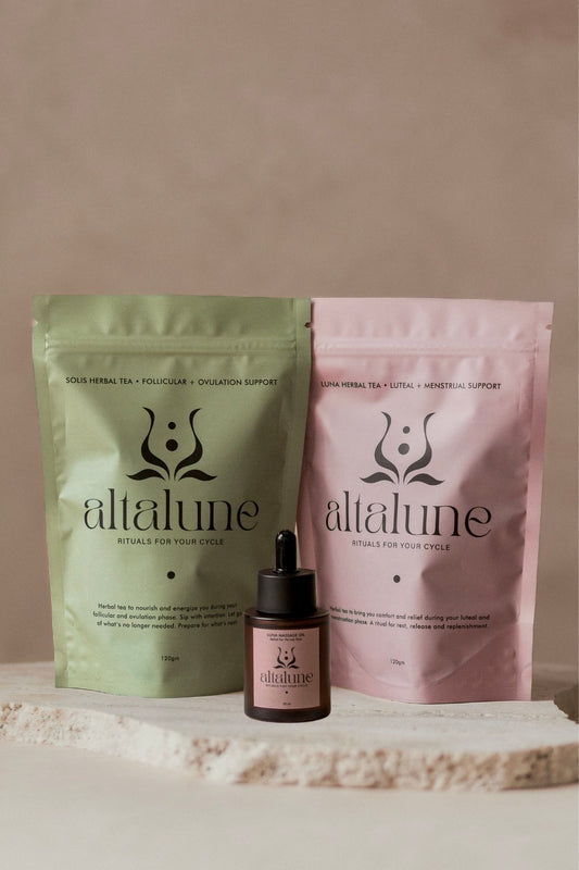 Cycle Syncing Kit • PMS, Period & Hormone Balance Bundle • Herbal Tea & Oil